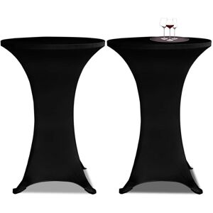 Berkfield Home - Standing Table Cover Ø60cm Black Stretch 2 pcs