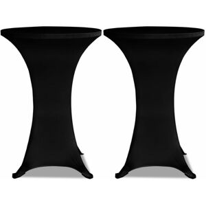 Berkfield Home - Standing Table Cover Ø80cm Black Stretch 2 pcs