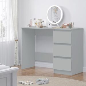 FWSTYLE Stora Modern 3 Drawer Dressing Table - Matt Grey - Grey