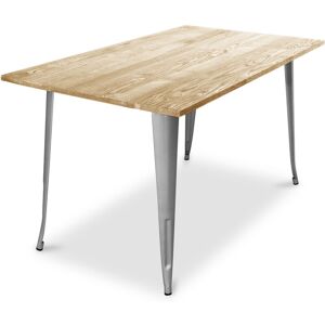 PRIVATEFLOOR Rectangular Dining Table - Industrial Design - Wood - Troy Steel Wood, Steel - Steel