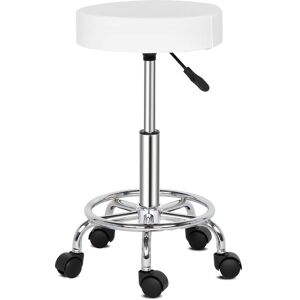 QHJ Swivel Stool Height Adjustable 360�� Rotation Chair Office Round Bar Stool, White