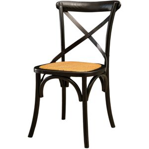 BISCOTTINI Vintage Thonet Chair 88x48x52 cm Rustic Chairs Kitchen Chairs for Dining Chairs Ash Wood Chairs Modern Dining Chair Wooden Chair - Black