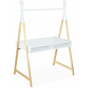 SWEEEK Tipi-style pinewood desk, 110x75x160cm, Tobias, White - White