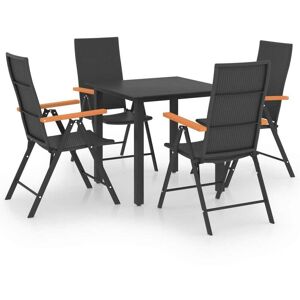 SWEIKO 5 Piece Garden Dining Set Black and Brown FF3060071UK