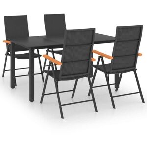SWEIKO 5 Piece Garden Dining Set Black and Brown FF3060072UK