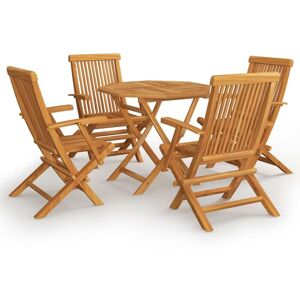 SWEIKO 5 Piece Garden Dining Set Solid Teak Wood FF3059582UK