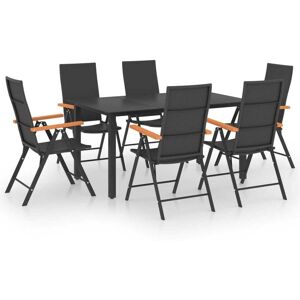 SWEIKO 7 Piece Garden Dining Set Black and Brown FF3060073UK