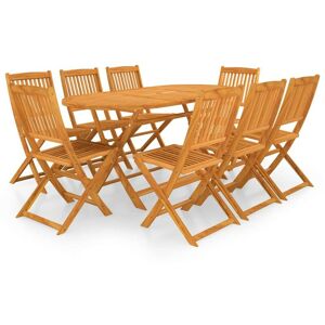 SWEIKO 9 Piece Folding Garden Dining Set Solid Acacia Wood FF3060198UK