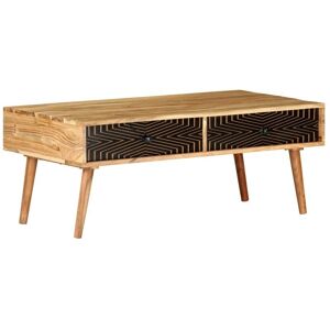 SWEIKO Coffee Table 100x50x39 cm Solid Acacia Wood FF322666UK