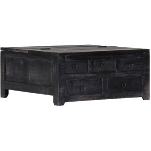 SWEIKO Coffee Table Black 65x65x30 cm Solid Mango Wood VDTD13834