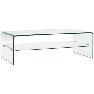 SWEIKO Coffee Table Clear 98x45x31 cm Tempered Glass VDTD25045