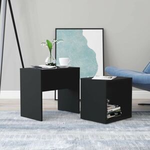 Sweiko - Coffee Table Set Black 48x30x45 cm Chipboard FF802886UK