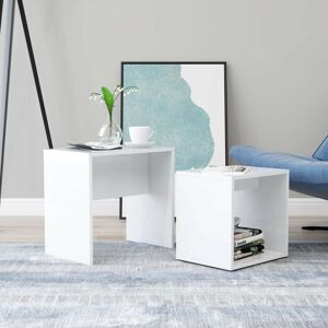 SWEIKO Coffee Table Set High Gloss White 48x30x45 cm Chipboard FF802891UK