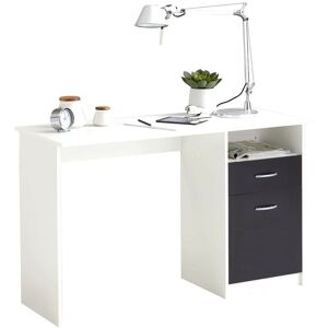 Sweiko - Desk with 1 Drawer 123x50x76.5 cm White and Black FF428737UK