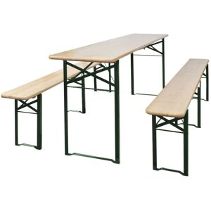 SWEIKO Folding Beer Table with 2 Benches 220 cm Fir Wood VDTD26858