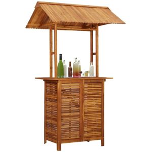 SWEIKO Outdoor Bar Table with Rooftop 122x106x217 cm Solid Acacia Wood VDFF29887UK