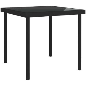 SWEIKO Outdoor Dining Table Black 80x80x72 cm Glass and Steel FF313098UK