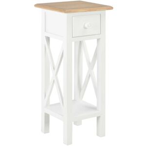 SWEIKO Side Table White 27x27x65.5 cm Wood VDFF22210UK