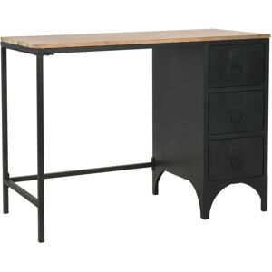 SWEIKO Single Pedestal Desk Solid Firwood and Steel 100x50x76 cm VDTD12352