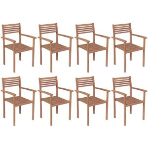 SWEIKO Stackable Garden Chairs 8 pcs Solid Teak Wood FF3072599UK