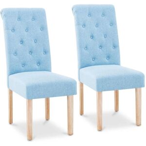 FROMM & STARCK Upholstered Chair Cushioned Chair Padded Chair Set of 2 180kg Sky Blue