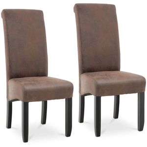 FROMM & STARCK Upholstered Dining Chair Cushioned Chair Padded Chair Set of 2 150kg Brown