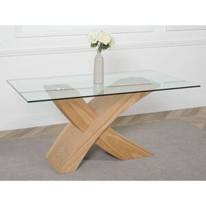 MODERN FURNITURE DIRECT Valencia Oak 160cm Wood and Glass Dining Table