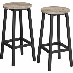 Vasagle - Bar Stools Set of 2, Kitchen Stools, Bar Chairs with Metal Frame and Footrest, Easy to Assemble, for Kitchen, Living Room, Dining Room,