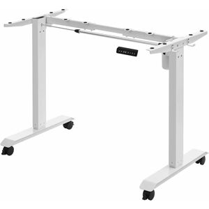 Songmics - vasagle Electric Standing Desk Frame, without Desktop, Continuous Height Adjustment, Memory Function, Steel, White LSD018W11