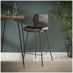 FURNWISE Velvet bar stool Golf Anthracite - Anthracite