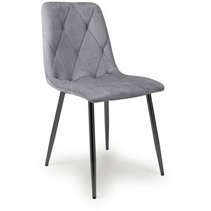 Netfurniture - Verson Brushed Velvet Grey Dining Chair