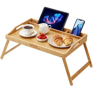 VEVOR Bed Tray Table with Foldable Legs & Media Slot, Bamboo Breakfast Tray for Sofa, Bed, Eating, Snacking, and Working, Serving Laptop Desk Tray tv Tray,