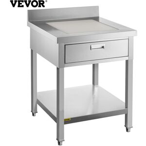 Vevor - Commercial Food Prep Worktable 24x30 in Stainless Steel Table with Drawer Kitchen Utility Table with Undershelf and Backsplash Kitchen Island