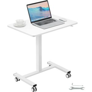 VEVOR Mobile Standing Desk, 28'-44' Gas-Spring Height Adjustable Sit-Stand Desk, 4 360° Swivel Wheels (2 Lockable) Portable Rolling Laptop Table Computer