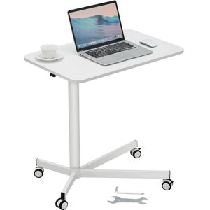 VEVOR Mobile Standing Desk, 28.5'-44.2' Gas-Spring Height Adjustable Sit-Stand Desk, 360° Swivel Wheels (2 Lockable) Portable Rolling Laptop Table Computer