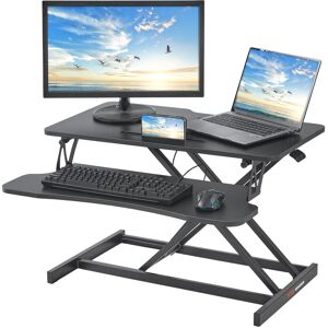 VEVOR Standing Desk Converter, Two-Tier Stand up Desk Riser, 31.5 inch Large Sit to Stand Desk Converter, 5.5-20.1 inch Adjustable Height, for Monitor,