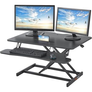 VEVOR Standing Desk Converter, Two-Tier Stand up Desk Riser, 36 inch Large Rectangular Sit to Stand Desk Converter, 5.5-20.1 inch Adjustable Height, for