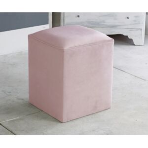 SERENE LIVING Victoria Plush Velvet Square Foot Stool Pouffe - Pink