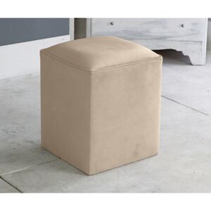 SERENE LIVING Victoria Plush Velvet Square Foot Stool Pouffe - Coffee