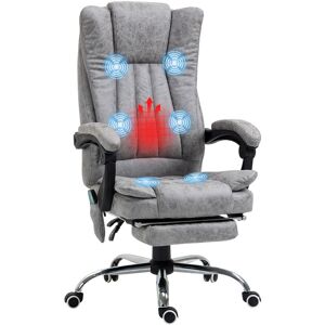 Vinsetto - 6-Point Vibrating Heat Massage Chair w/ Microfibre Upholstery Grey - Grey