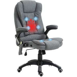 Vinsetto - Executive Reclining Chair w/ Heating Massage Points Relaxing Headrest Dark Grey - Grey