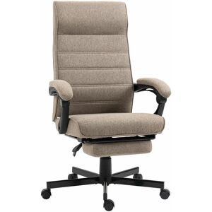 Vinsetto - High-Back Home Office Chair with Adjustable Height and Footrest Brown - Brown