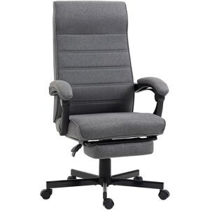 Vinsetto - High-Back Home Office Chair with Adjustable Height and Footrest Grey - Grey