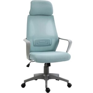 Vinsetto - Mesh Back Office Chair w/ Adjustable Height Padded Headrest Blue - Blue