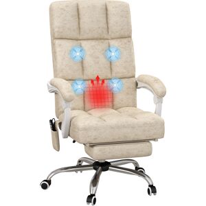 Vinsetto - Executive Reclining Office Chair with Vibration Massage, Microfibre Beige - Beige