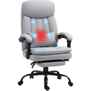 Vinsetto - Microfibre Office Chair with Vibration Massage and Heat, Lumbar Pillow Grey - Grey