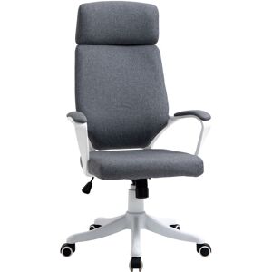 Vinsetto - Swivel Office Chair with Lumbar Back Support, Adjustable Height - Dark Grey