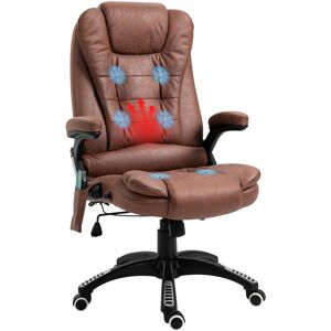 Vinsetto - Office Chair w/ Heating Massage Points Relaxing Reclining Brown - Brown