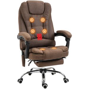 Vinsetto - Ergonomic Heated 6 Points Vibration Massage Office Chair Brown - Brown