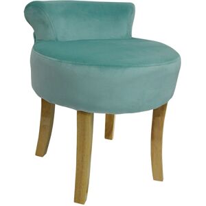 Low Back Chair / Padded Stool With Wood Legs - Aqua - Aqua / Beech - Watsons